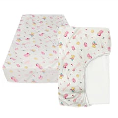 LANDI BABY - Sábana para corral ajustable rosa s261