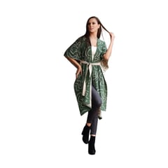 GENERICO - Capa Larga para mujer tejida en Hilo Acrilico talla única color Verde