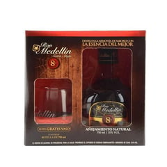 MEDELLIN - Ron Medellín Extra Añejo 8años 750ml Vaso