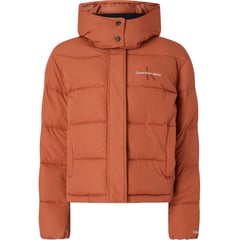 CALVIN KLEIN - Chaqueta De Plumas Y Poliéster Reciclado Con Gorro Mujer Naranja