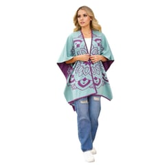 GENERICO - Capa Corta para mujer tejida en Hilo Acrilico talla única color Morado