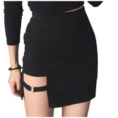 GENERICO - Falda corta dark mini falda negra aesthetic gotica