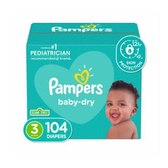 PAMPERS - Pañales Baby Dry Etapa 3 x 104 Unidades