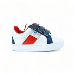 TINY STEPS - Tenis Niños Tommy Blanco Azul y Rojo - - Blanco