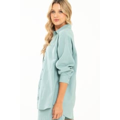 RAGGED - Camisa set lino oversize Gris medio