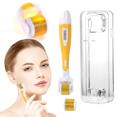 CARER SPARK - 0.5mm Microaguja Facial De Derma Roller Con 540 Pines Led Amarillo