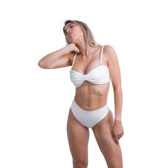 NAIONA - Bikini set Diamond en color blanco con varilla lateral