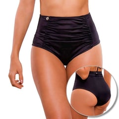 PRAIE - Panty Alto De Vestido De Baño 1621b Negro Recogido