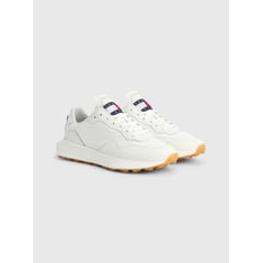 TOMMY HILFIGER - Tenis Estilo Running De Texturas Mixtas Hombre Blanco