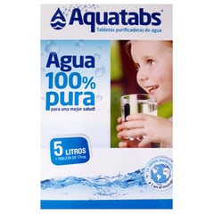 AQUATABS - Tableta Pastilla Purificadora De Agua 1 X 5 Litros