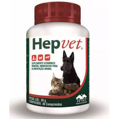 HOLLIDAY - Hepvet Ayuda Metabolismo Perros Gatos 30 Comprimidos