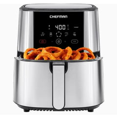 CHEFMAN - Freidora aire digital extra grande 8 litros con divisor