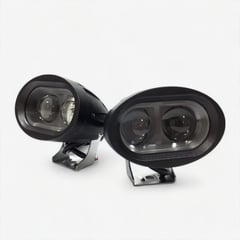 GENERICO - Exploradoras Led Luz Blanca Doble Proyector Moto o Carro - Negro