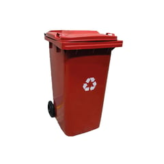 TRIPLE CLEAN - Contenedor de basura de 240 litros rojo