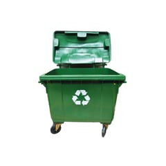 TRIPLE CLEAN - Contenedor de basura de 1100 litros verde