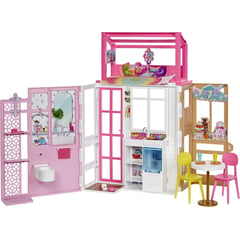 MATTEL - Barbie Casa De Muñecas Con 2 Niveles Y 4 Áreas De Juego