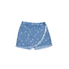 BABY PLANET - Falda Short Azul Sublimada Para Bebé Niña Baby Planet.-