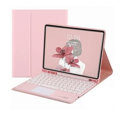 LINKON - Forro Smart Case Teclado Bluetooh Touch Pad Ipad - Rosa - 10,2"