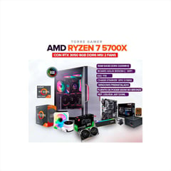 AMD - TORRE GAMER RYZEN 7 5700X /64GB RAM /RTX 3050 8GB /1TB SSD /BOARD B550M WIFI