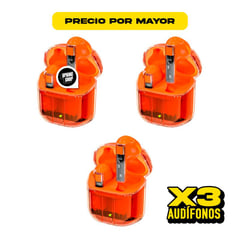 GENERICO - Audífonos Inalámbricos Transparentes YX06 AL POR MAYOR NARANJA X3