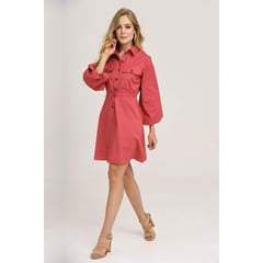 RAGGED - Vestido roxanne Rojo carnauba