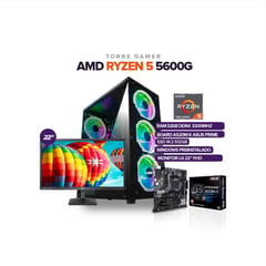 AMD - Pc Gamer Ryzen 5 5600G /32Gb Ram/ Ssd 512GB M.2 /Board 520/ MONITOR 22"