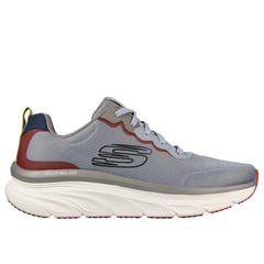 SKECHERS - Tenis Relaxed Fit: D´Lux Walker - Scrambler Color Gris - Blanco para Hombre