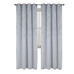 CASATUA - Cortina 100% Blackout Engomada Terciopelo 2 Paños 140x220 - Gris