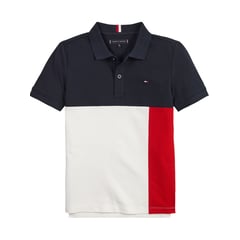 TOMMY HILFIGER - Polo Colorblock Para Niño Azul