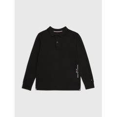 TOMMY HILFIGER - Polo Essential De Manga Larga Y Corte Regular Niño Negro