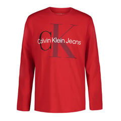 CALVIN KLEIN - Camiseta Manga Larga Para Niño Rojo