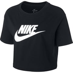NIKE - Camiseta Mujer Tee Essential Crop Icon Futura - Negro