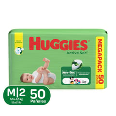 HUGGIES - Pañales Active Sec Etapa 2/M X 50Und