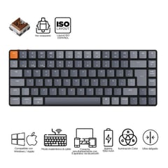 KEYCHRON - Teclado Mecánico K3 RGB Hotswappable ISO español switch brown