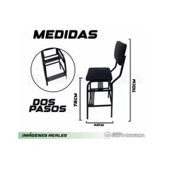 SHENGKE - Silla Butaco Escalera Dos Pasos Doble Uso Cómoda Espaldar