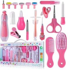 FRAGOLA KIDS - Kit De Higiene Aseo Cuidado Para Bebe 21 Pzas Rosado