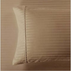 GENERICO - Par de fundas de almohada 50x72cm sateen stripe camel