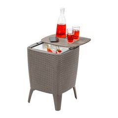 PLASTICOS MQ - Mesa Hielera Cooler Table Tipo Rattan Jardin Y Exterior Mq