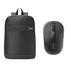 MULTILASER - Combo Morral Elegante Para Portatil mouse Inalámbrico Rapoo