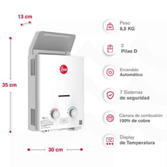 RHEEM - Calentador De Agua 55lt Gas Natural Tiro Natural