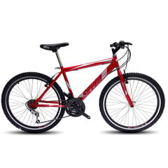 GENERICO - Bicicleta todoterreno para hombre Rin 26 18 cambios rojo - M