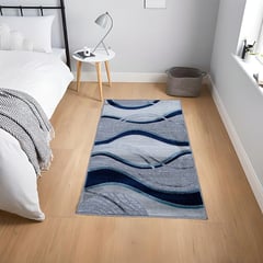 MITAPETE COM - Alfombra Tapete Pie de Cama Turquia Azul 60 X 110cms