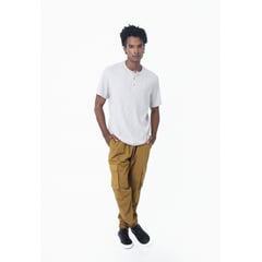 BELIFE - Pantalón café con bolsillos laterales para hombre