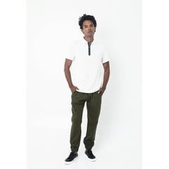 BELIFE - Pantalón verde con terminación en diagonal para hombre