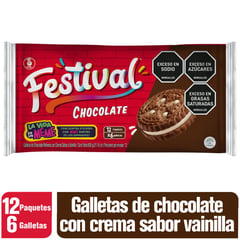 FESTIVAL - Galleta 12 x 6 sabor a chocolate