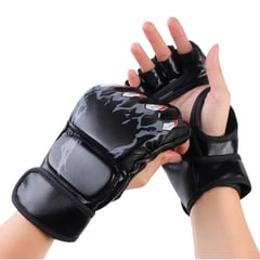 GENERICO - Guantes medio dedo MMA Kickboxing Fitness boxeo MMA