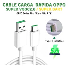 GENERICO - Cable Tipo C Oppo 5A Super Vooc 30W/ 50W/ 65W - 1.5 Metros