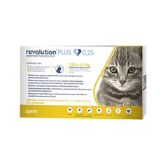 REVOLUTION - Plus Antipulgas Gatos 1,25 a 2,5 kg - 3 x 0.25 ml