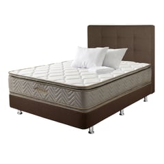 COLCHONES FANTASIA - Combo Colchón Semidoble Galaxy Basecama Cafe Espaldar AlmohadaProtecto