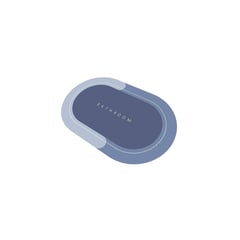 GENERICO - Tapete Baño Súper Absorbente Antideslizante Ovalado Azul
